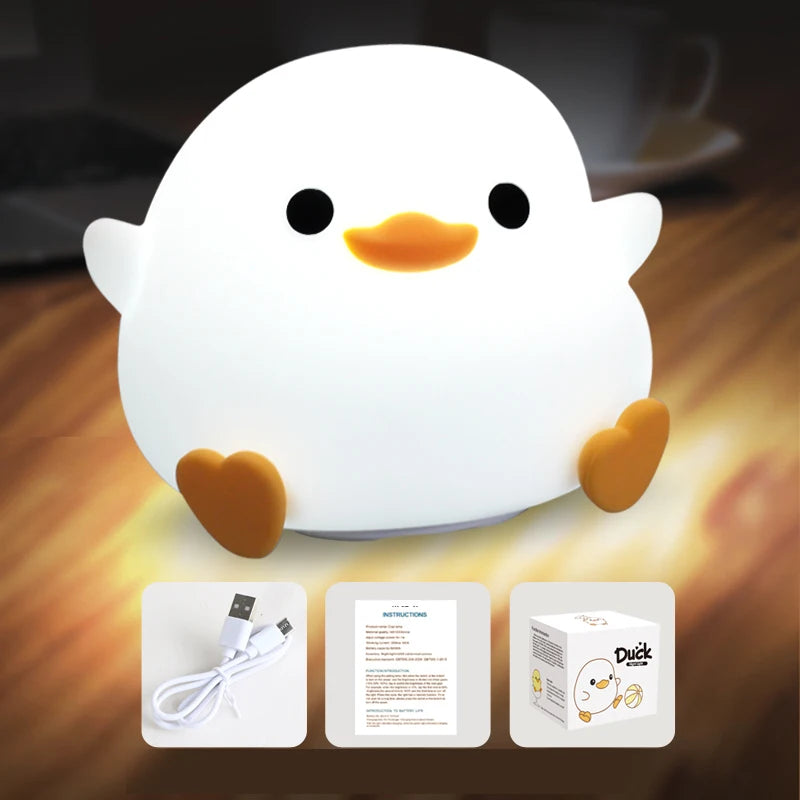 LED Cute Silicone Duck Night Light
