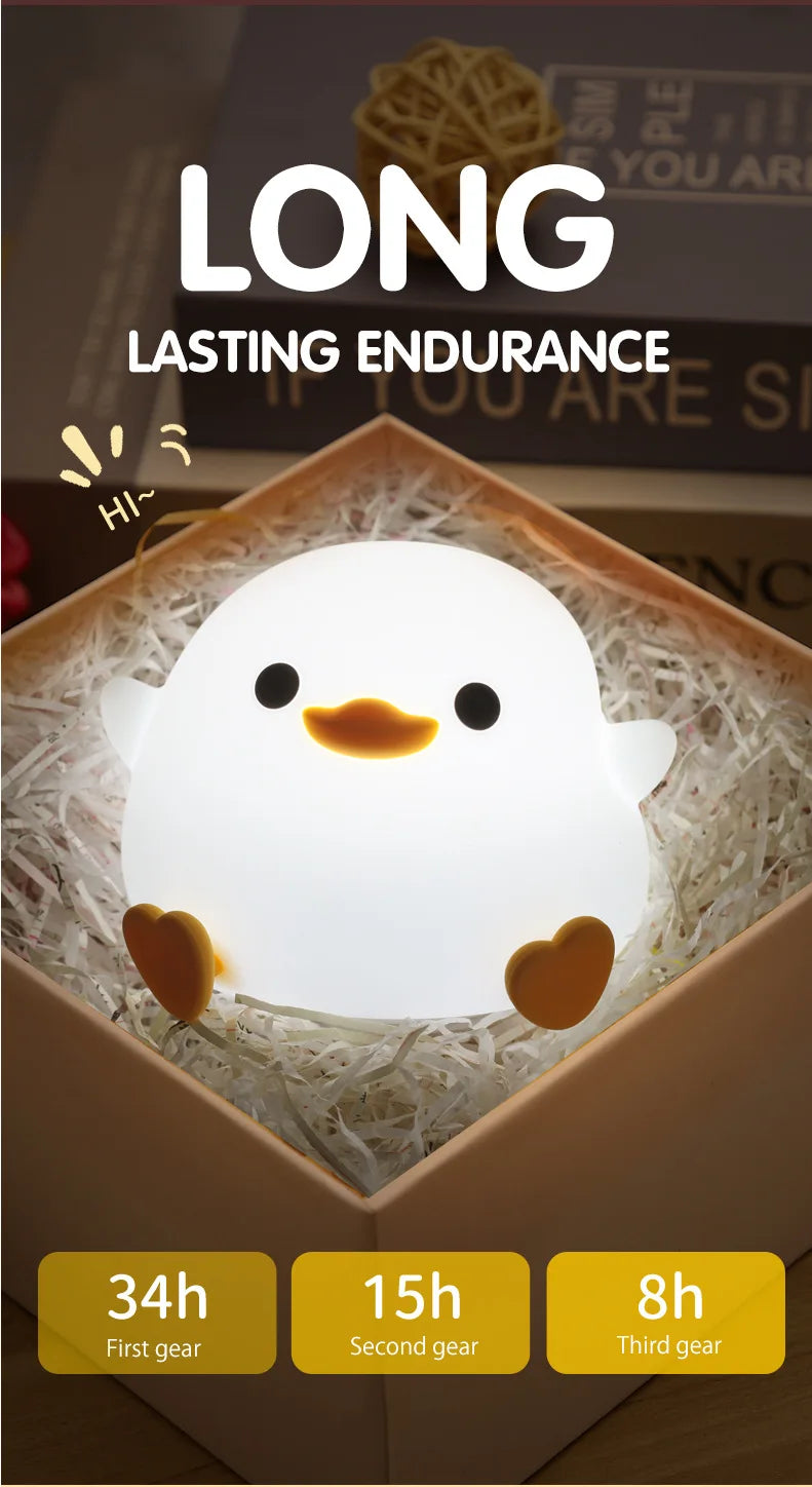 LED Cute Silicone Duck Night Light