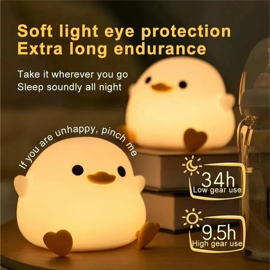 LED Cute Silicone Duck Night Light