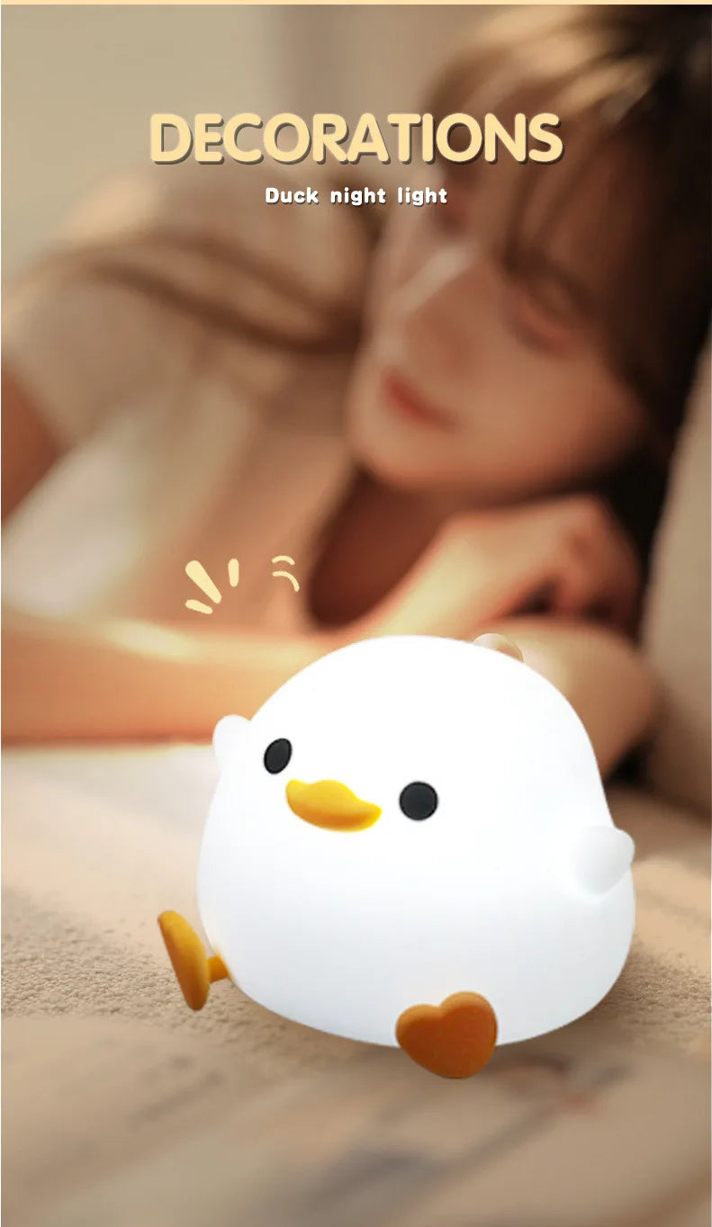 LED Cute Silicone Duck Night Light