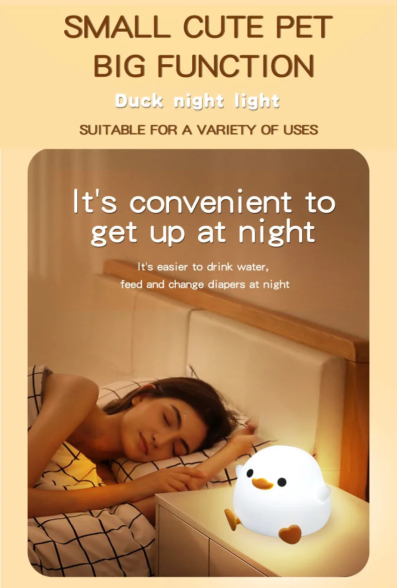 LED Cute Silicone Duck Night Light