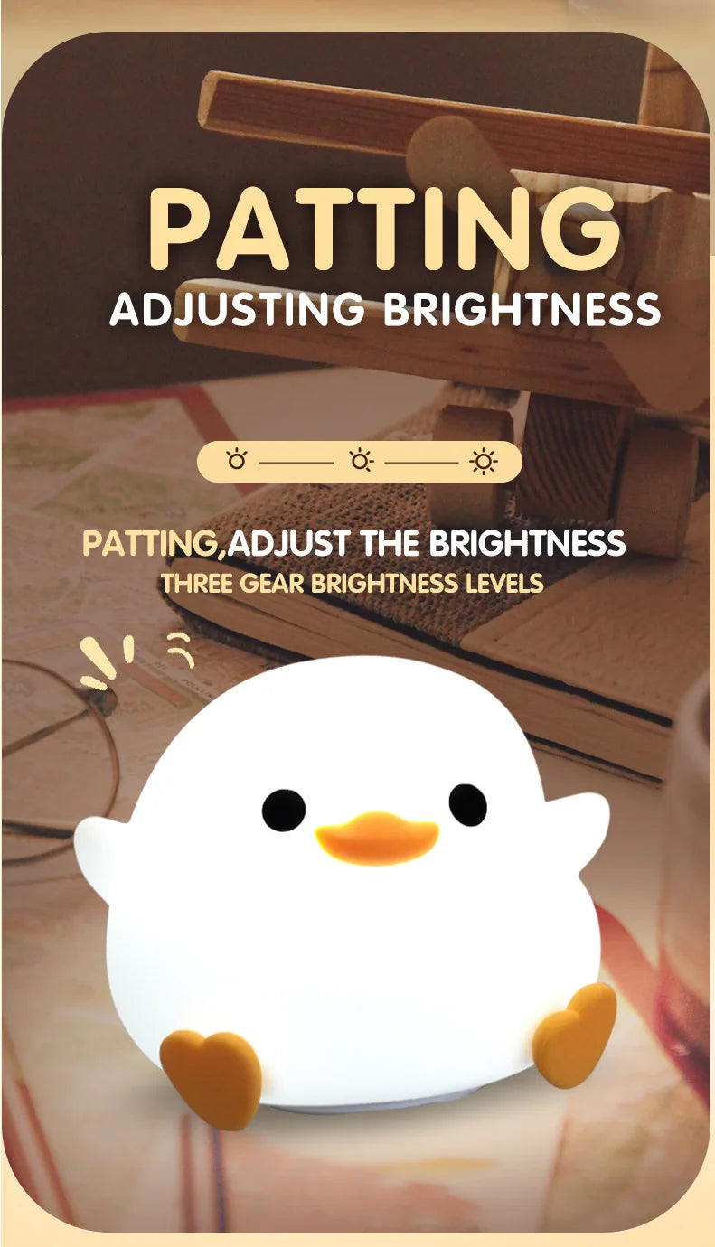 LED Cute Silicone Duck Night Light